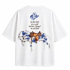 FREEDY Wild Heart Western Oversized Tee - White
