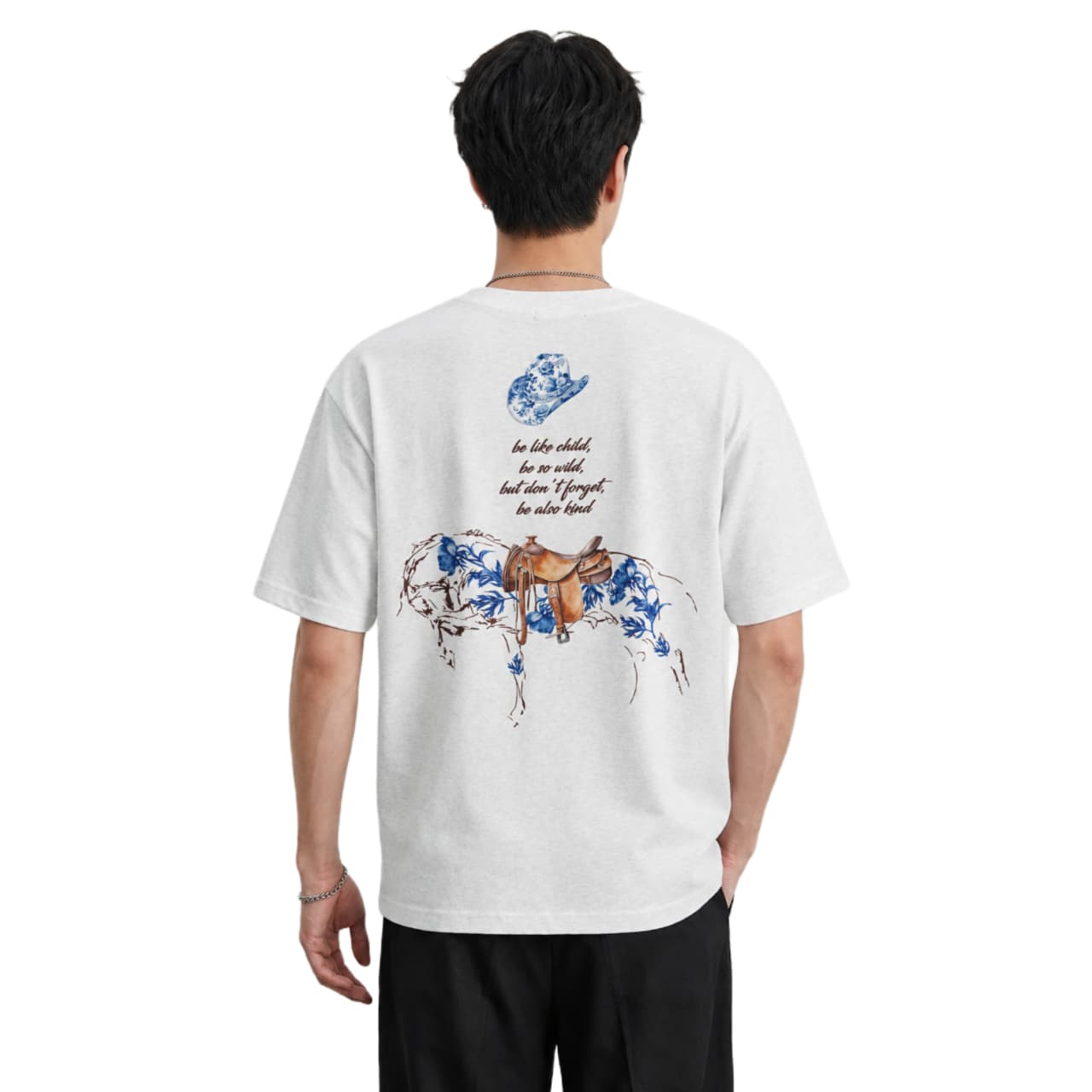 FREEDY Wild Heart Western Oversized Tee - White